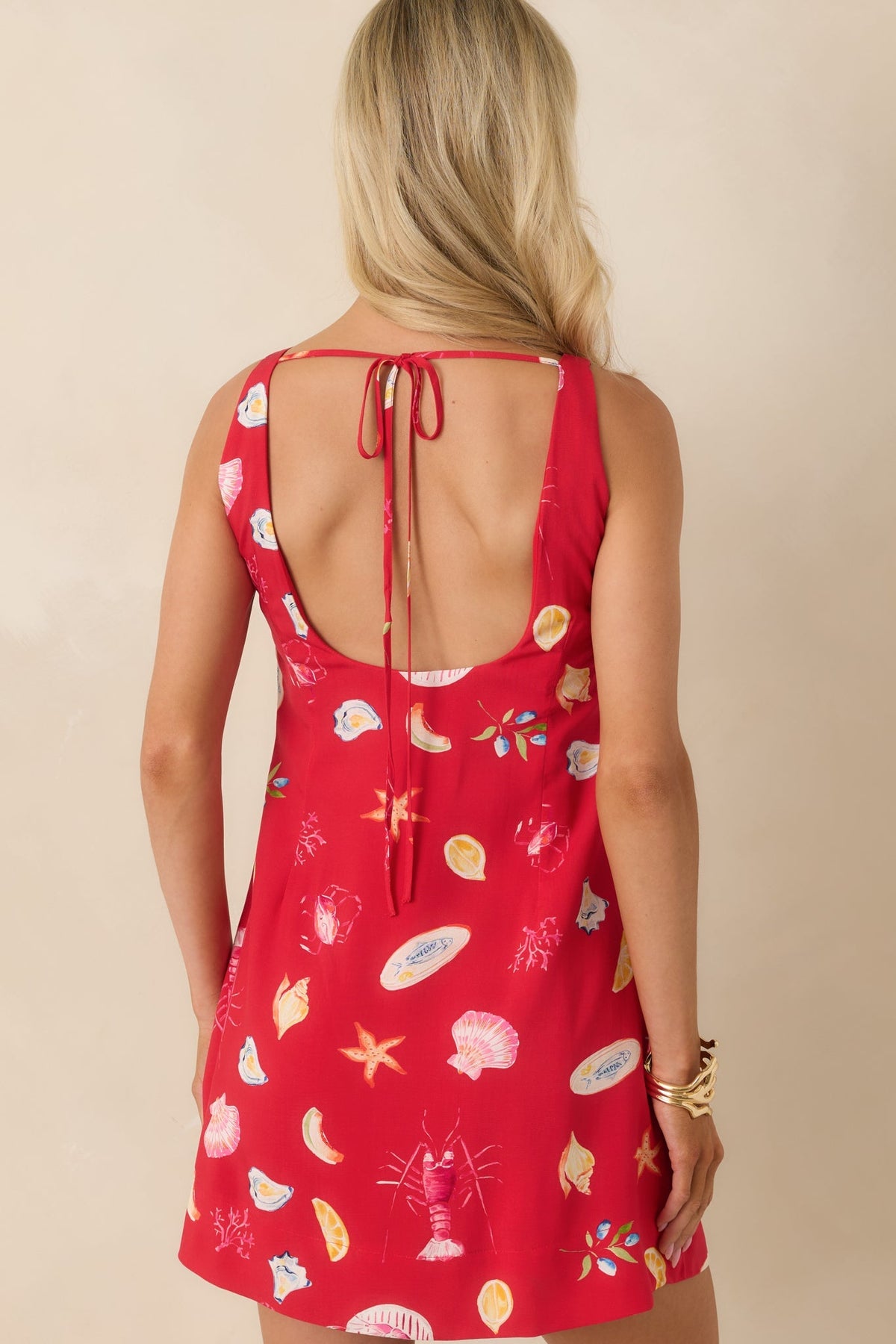 MINKPINK Sirena Red Multi Coastal Print Mini Dress