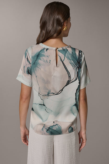 MARBLE GOLD-TONE EMBELLISHED SHOULDER TOP