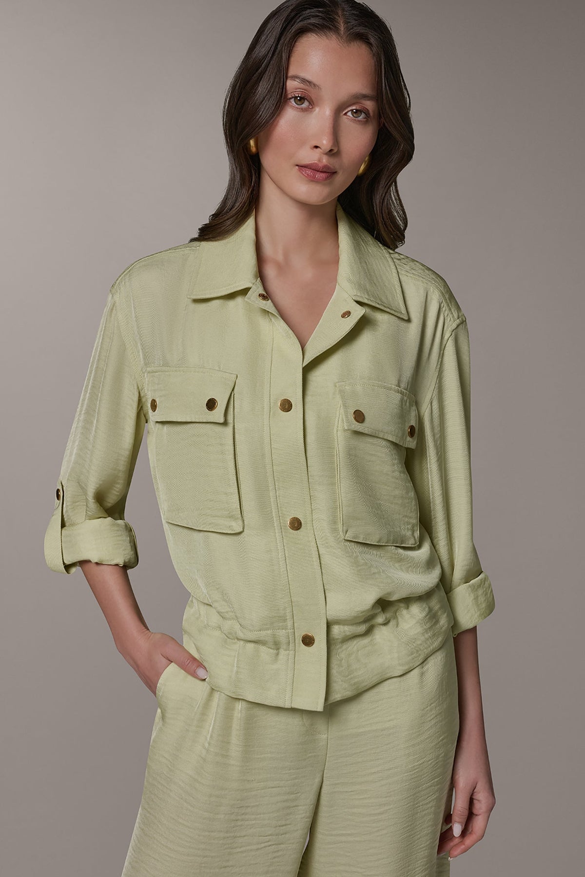 LONG SLEEVE TIE WAIST SHIRT