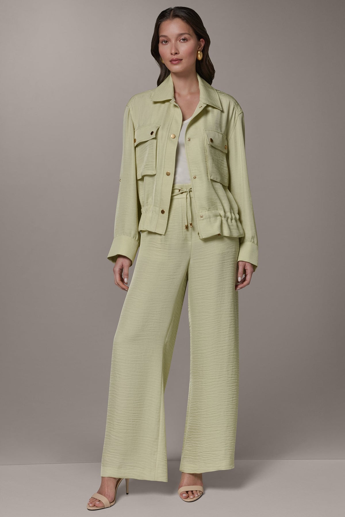 LONG SLEEVE TIE WAIST SHIRT