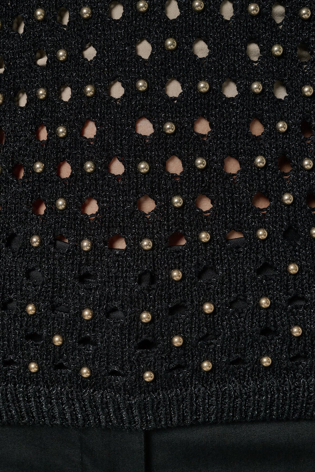 SLEEVELESS OPEN-STITCH HALTER SWEATER