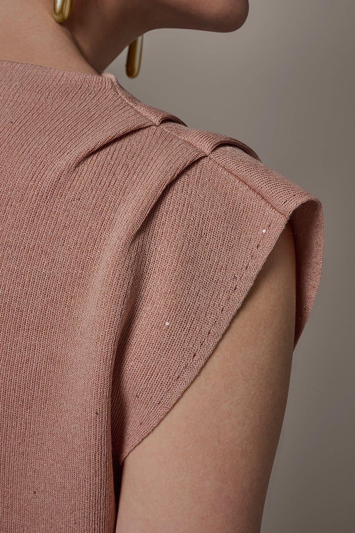 SEQUIN ASYMMETRIC FUNNEL NECK SWEATER