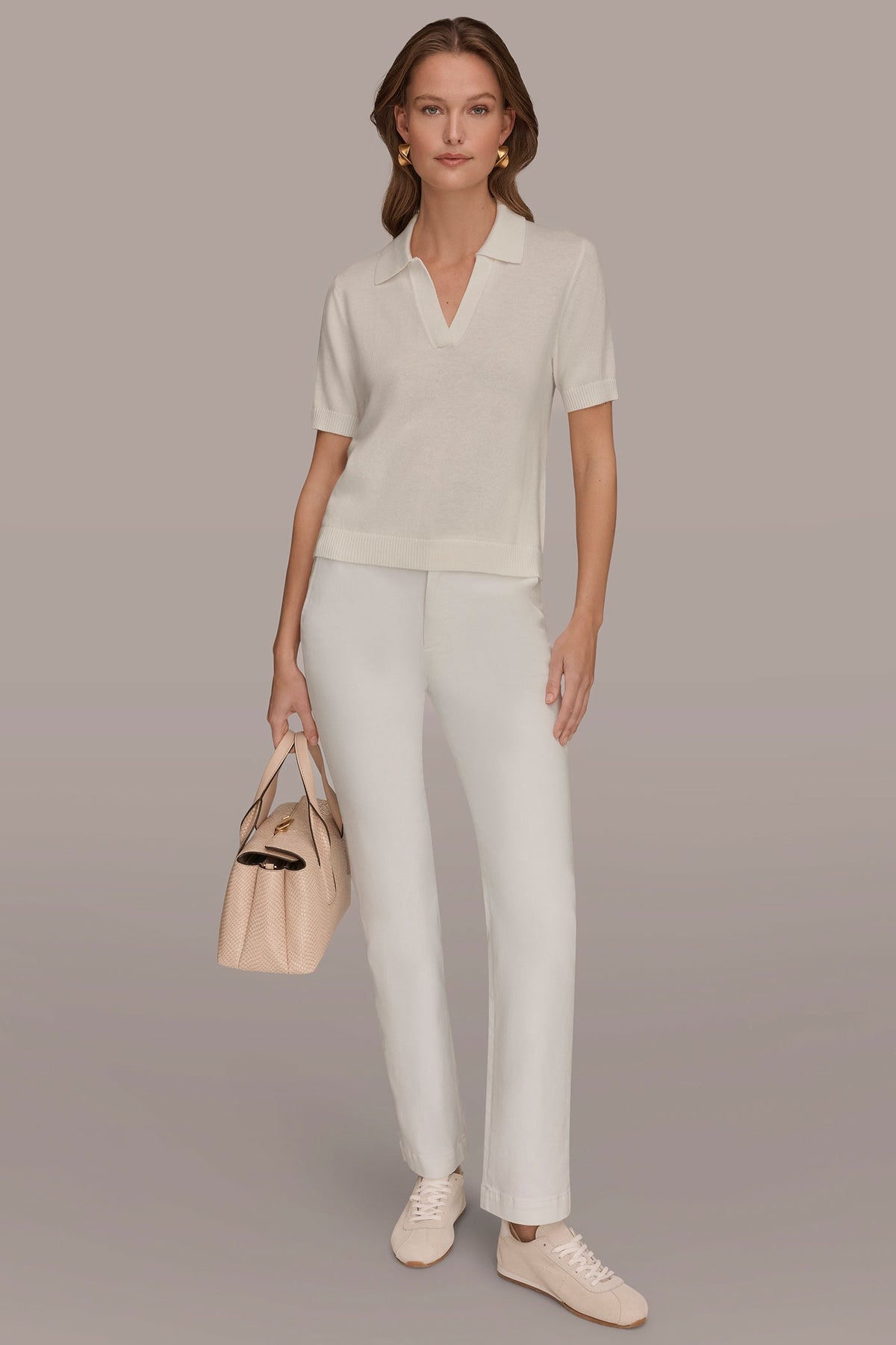 COTTON AND CASHMERE POLO SWEATER