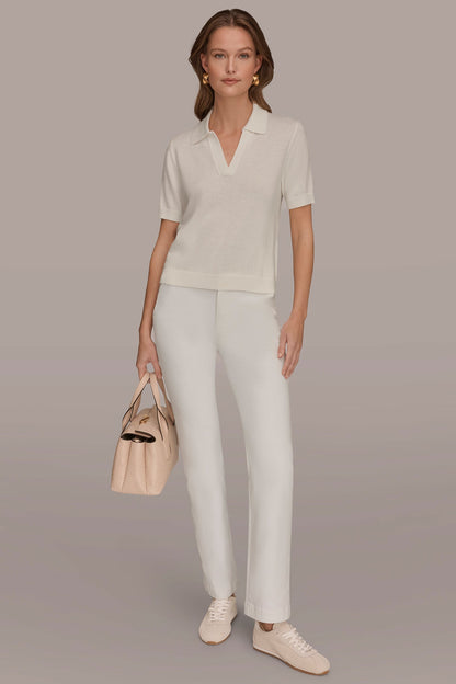 COTTON AND CASHMERE POLO SWEATER