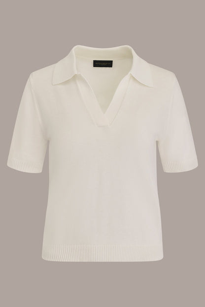 COTTON AND CASHMERE POLO SWEATER