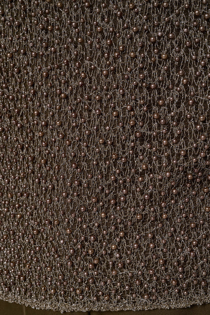 SLEEVELESS PEARL METALLIC BLOUSE