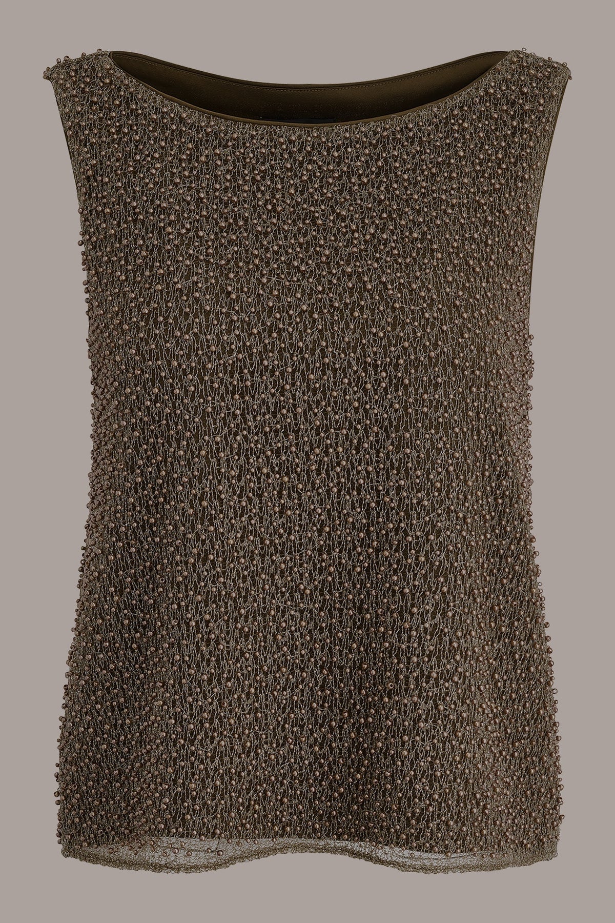 SLEEVELESS PEARL METALLIC BLOUSE
