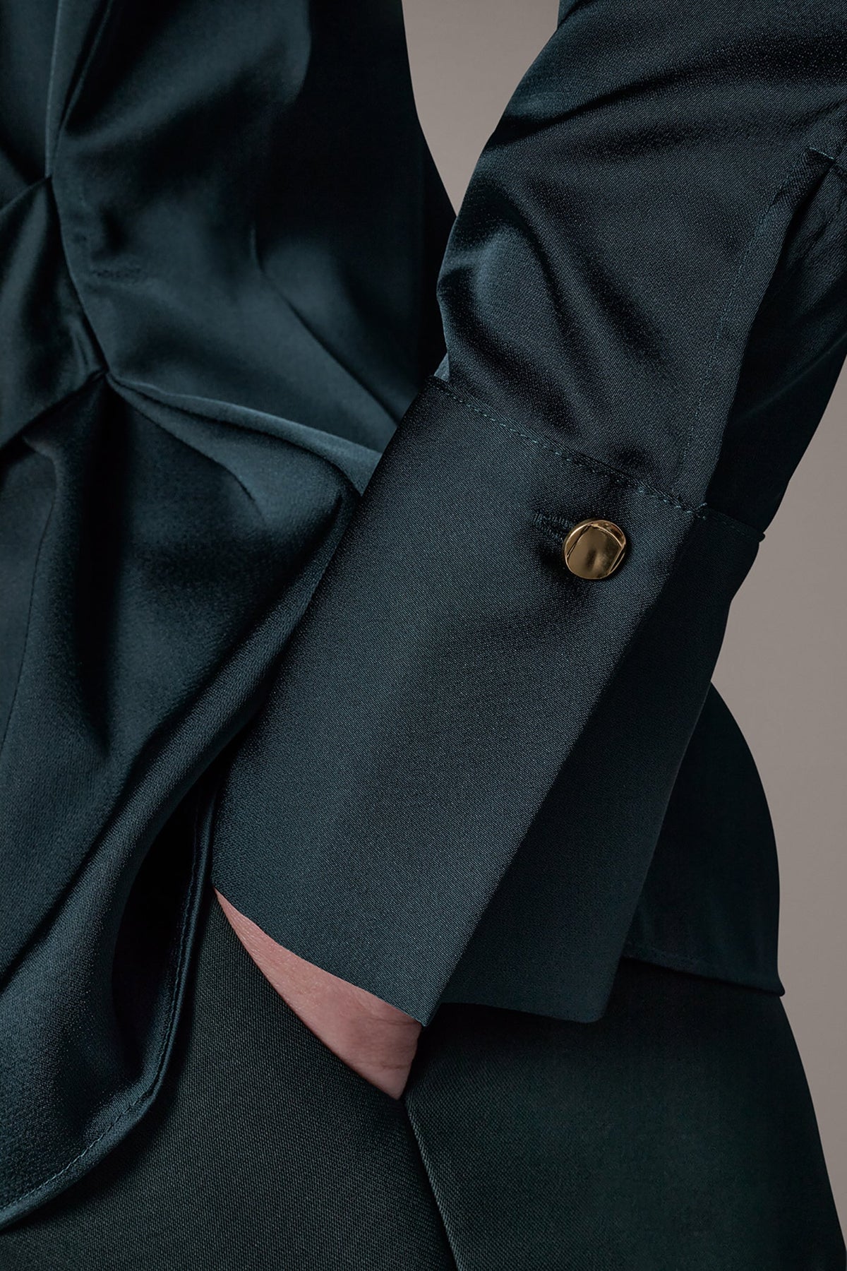 LONG SLEEVE WRAP EFFECT BLOUSE