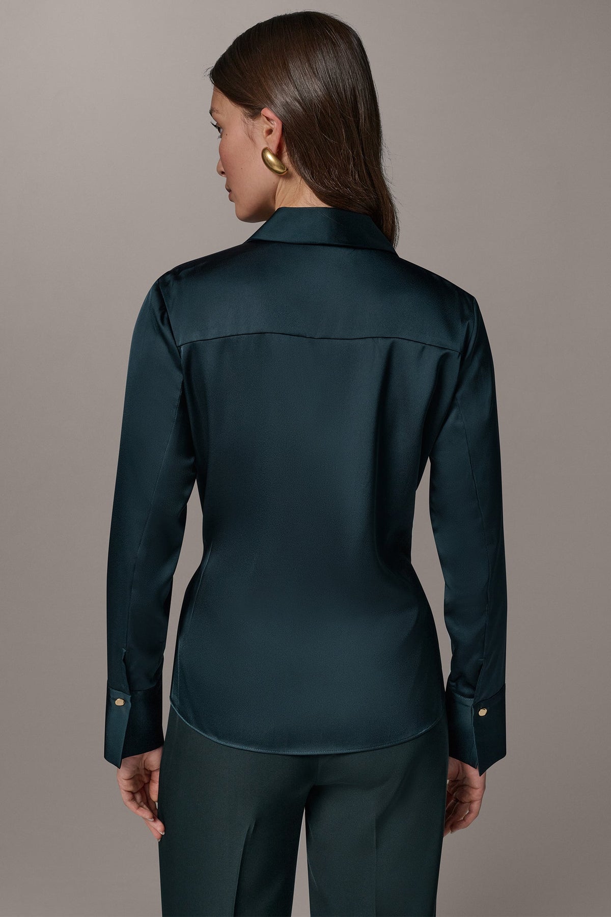 LONG SLEEVE WRAP EFFECT BLOUSE